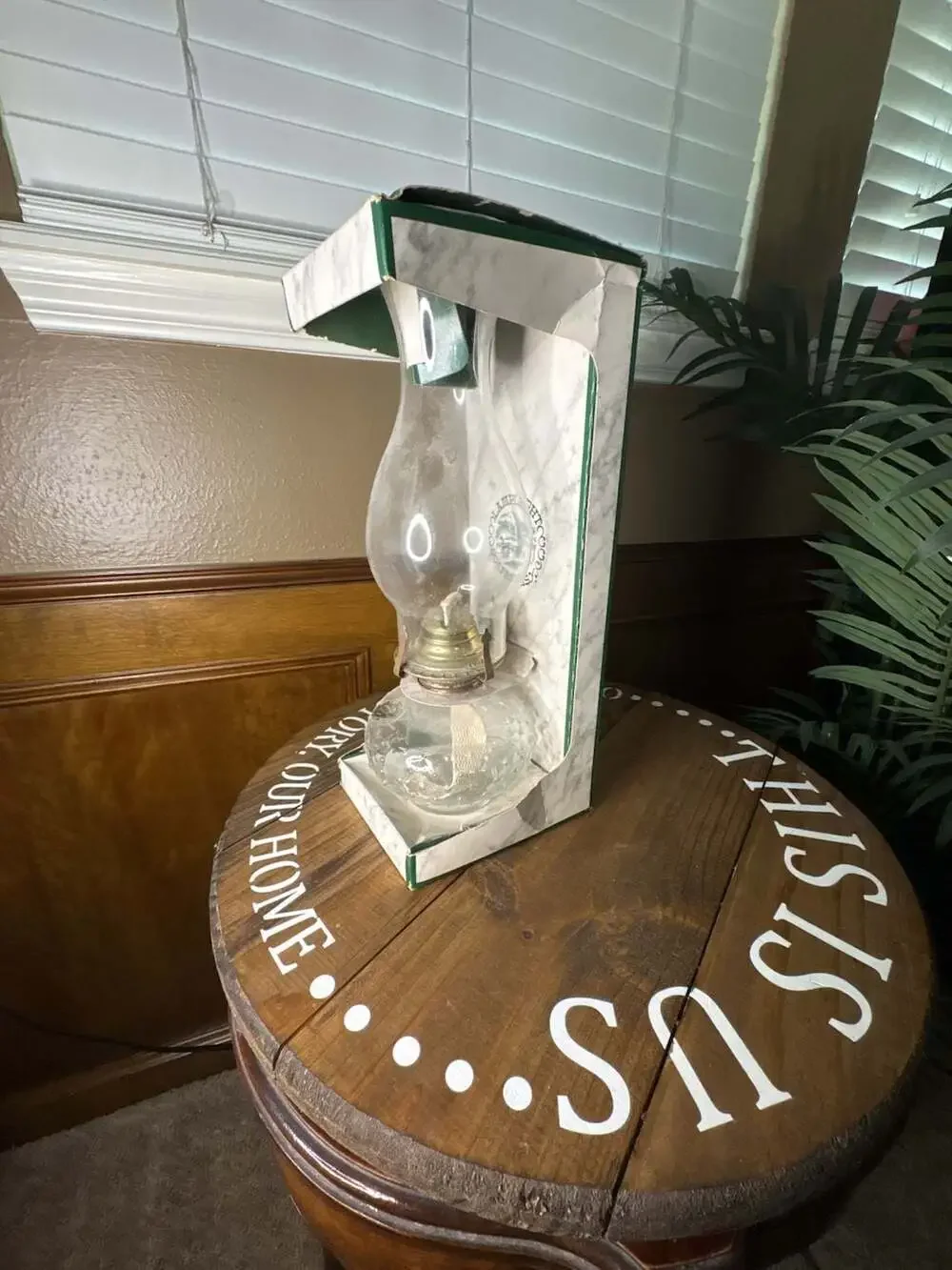 Lamplight Farms Vintage Hobnail Glass Hurricane Oil Lamp